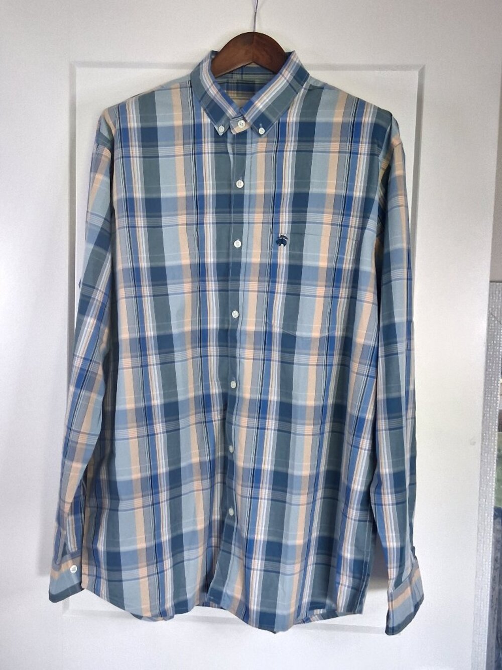 Brooks Brothers Luxury Thomas Mason Shirt Mens 4XL Italian Fabric Button Up